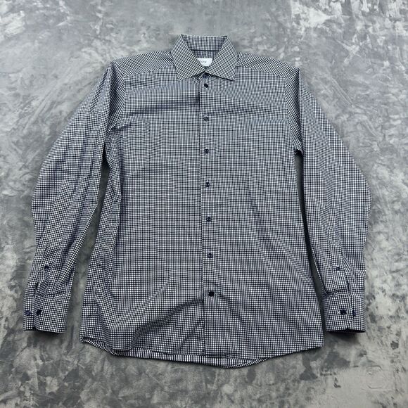 Eton Dress Shirt Mens Size 15.5 39 Contemporary Blue Check Gingham Button Up - Picture 1 of 9